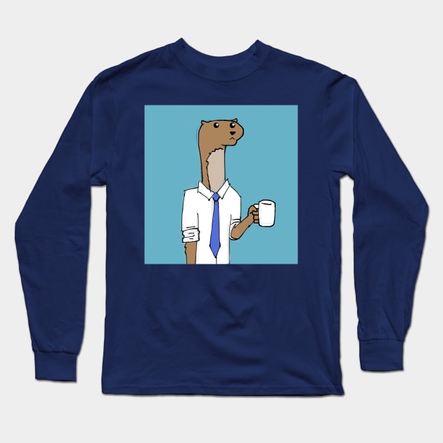 Office Weasel Long Sleeve T-Shirt by PruneyToons